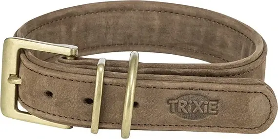 Must-Have TRIXIE Obojek PURE kožený, hnědá L 47-54 cm/ 40 mm