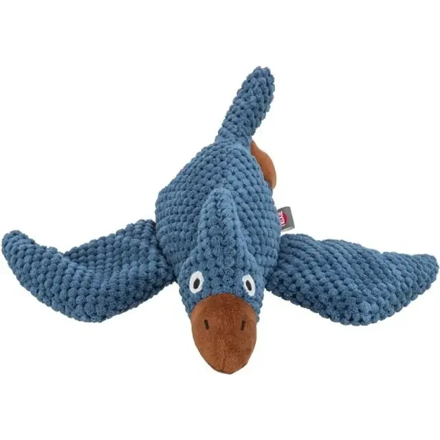 TRIXIE Be Eco Pterosaurus, hračka pro psy, se zvukem, 30 cm, polyester, modrá/hnědá Finální Výprodej