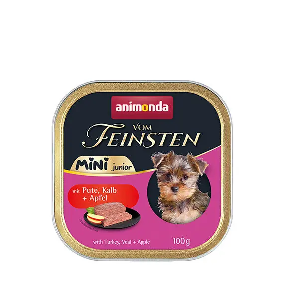 ANIMONDA paštika Vom Feinsten MINI Junior - krůta, telecí, jablko pro psy 100 g Dokud Zásoby Vydrží
