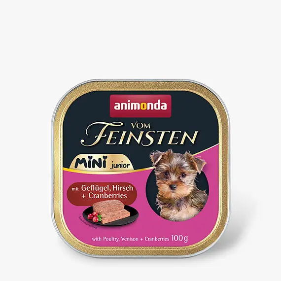 ANIMONDA paštika Vom Feinsten MINI Junior - drůbeží, zvěřina, brusinky pro psy 100 g Koupit Online