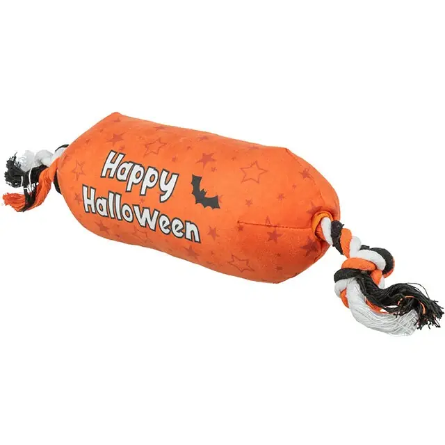 TRIXIE Válec HALLOWEEN, plyšová hračka se zvukem, na laně, 30 cm, oranžová - LIMITOVANÁ NABÍDKA Nízká Cena