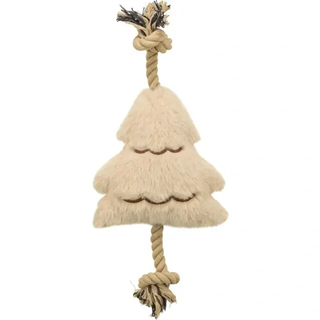 TRIXIE Vánoční stromek na laně, bez zvuku, 38 cm, plyš/bavlněné lano, béžová Kup Teď