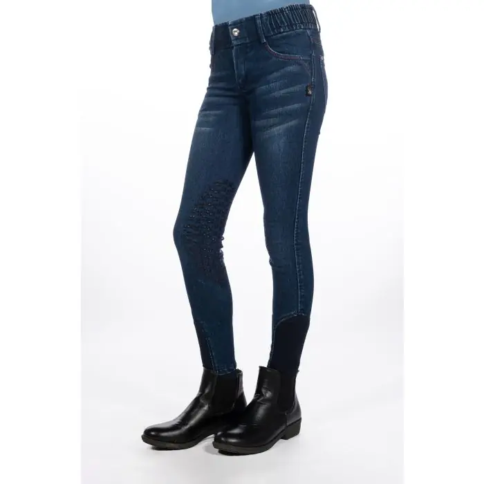 Dětské rajtky HKM Aymee Denim kneegrip - Barva Tmavě modráVelikost 110/116 Objednat Nyní