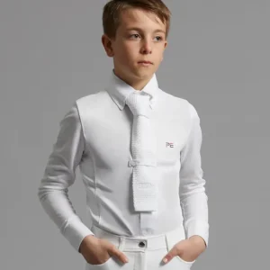 Značkový Chlapecká závodní košile Premier Equine Mini Giulio - Barva BíláVelikost 5-6 let