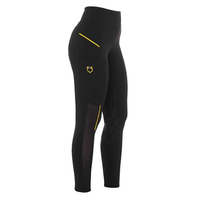 Dámské legíny Equestro MICRO MESH INSERTS - Barva ČernáVelikost XL Originální