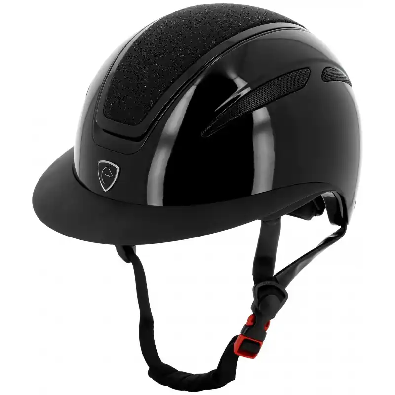 Finální Výprodej Jezdecká helma EQUITHEME Agris Glossy Wide Visor - Velikost 59-61 cm