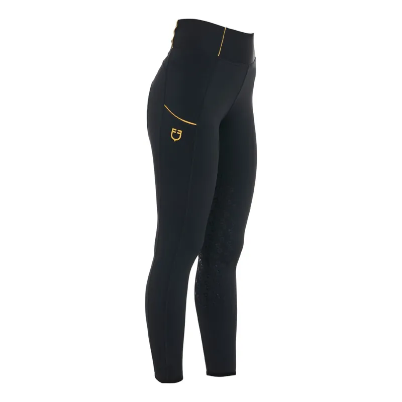 Jezdecké legíny EQUESTRO Slim Fit fullgrip - Barva ČernáVelikost XL Výprodej