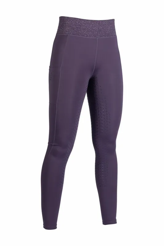 Jezdecké legíny HKM Lavender Bay fullgrip - Barva tm. fialováVelikost 36/ 38 Speciální Cena