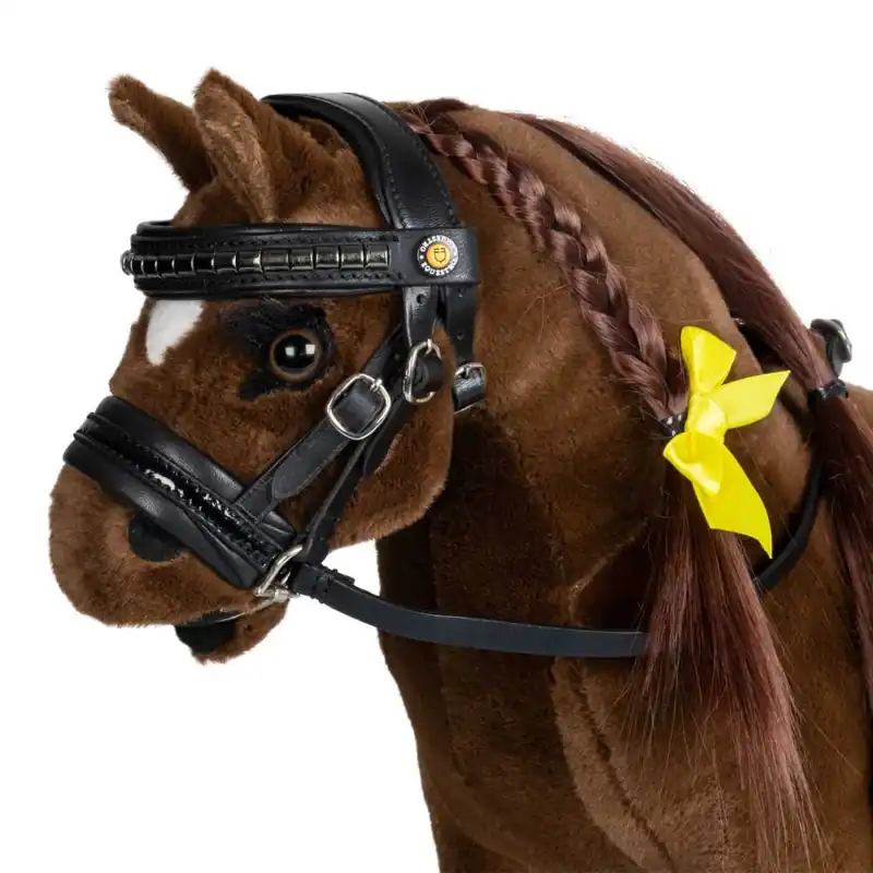 Kožená uzdečka pro plyšového koníka Equestro se stříbrným kováním Objednat Nyní