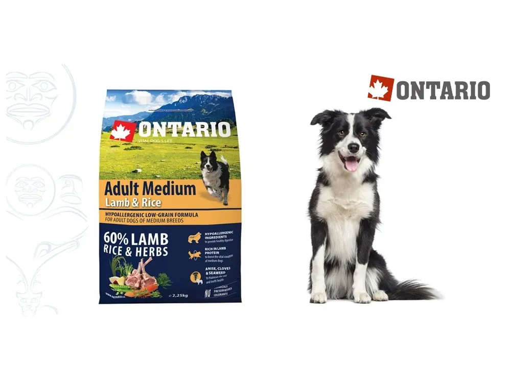 Vysoce Kvalitní Ontario Adult Medium Lamb & Rice 2,25 kg