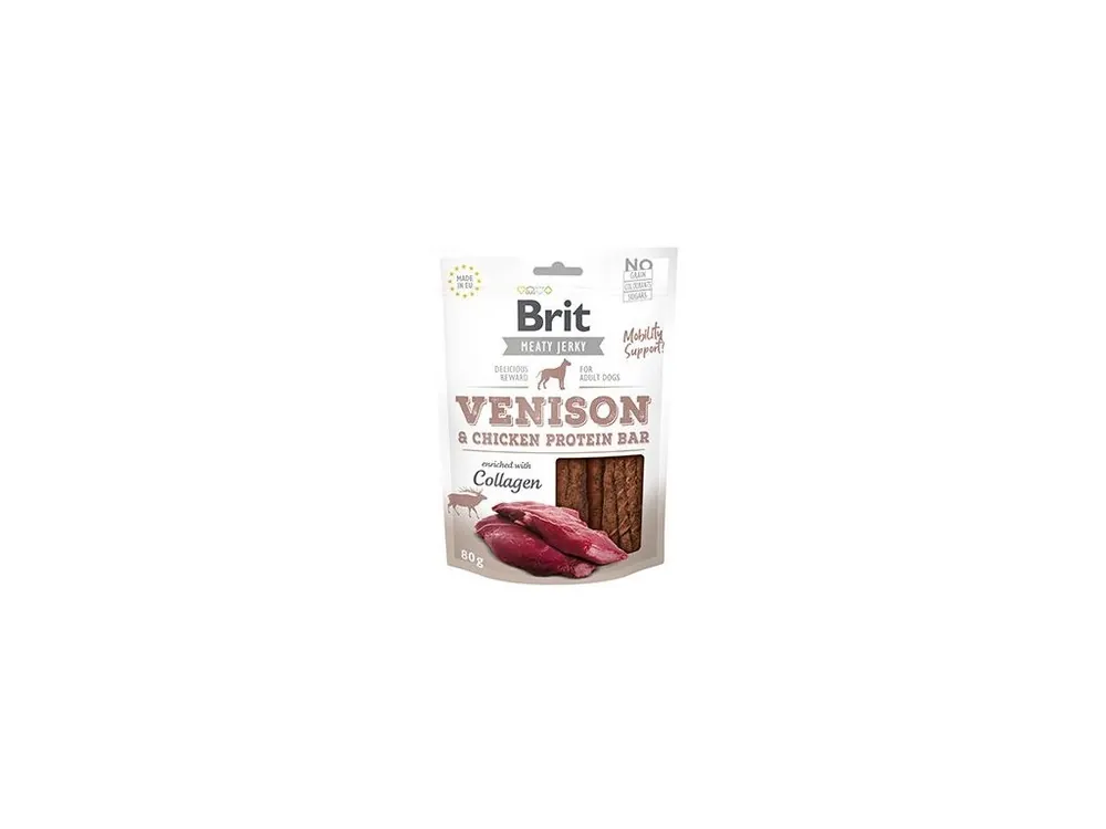 Bezpečná Platba Brit Jerky Venison Protein Bar 80g