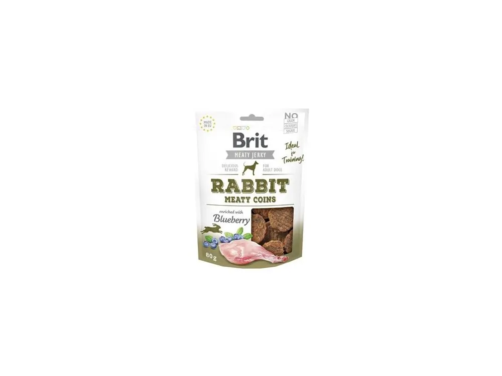 Nízká Cena Brit Jerky Rabbit Meaty Coins 80g