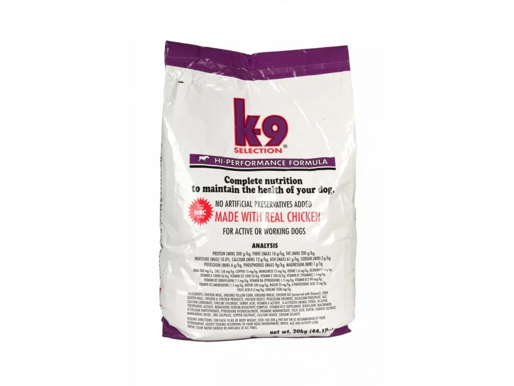 Autentický K-9 Selection Hi-Performance Formula 20 kg