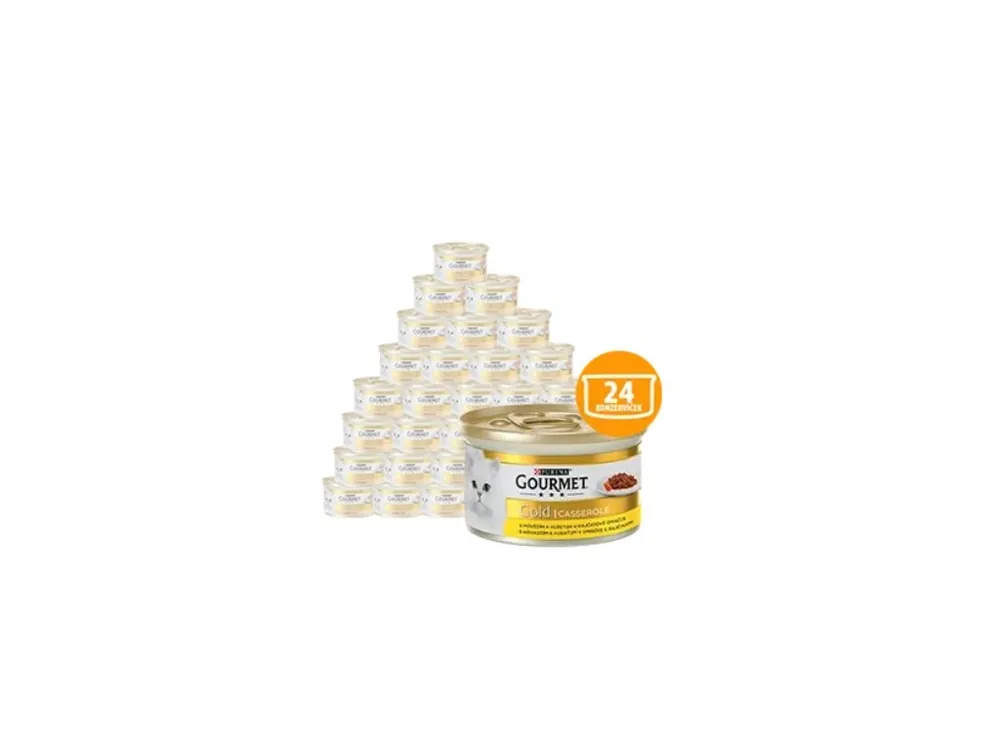 Gourmet Gold s hovězím masem a kuřetem v rajčatové omáčce 24 x 85g Jen Po Omezenou Doba