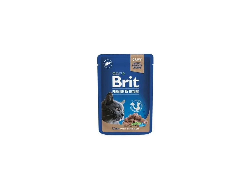 Vysoce Kvalitní Brit Premium Cat kapsa Liver for Sterilised 100g