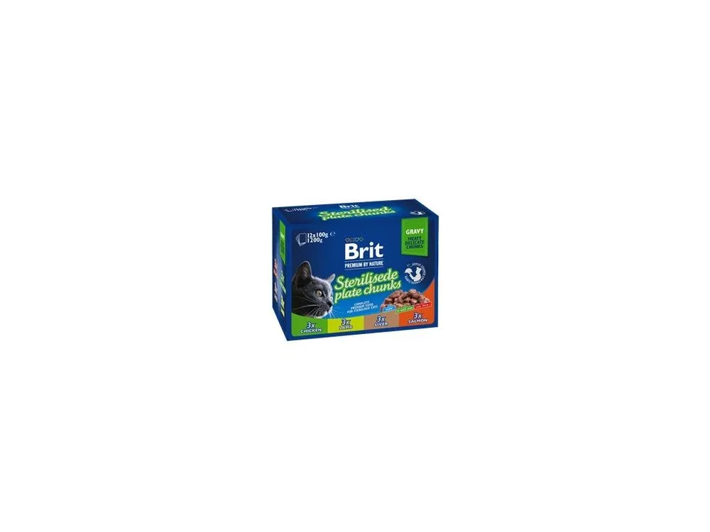 Aktuální Brit Premium Cat kapsa Sterilised Plate 1200g(12x100g)