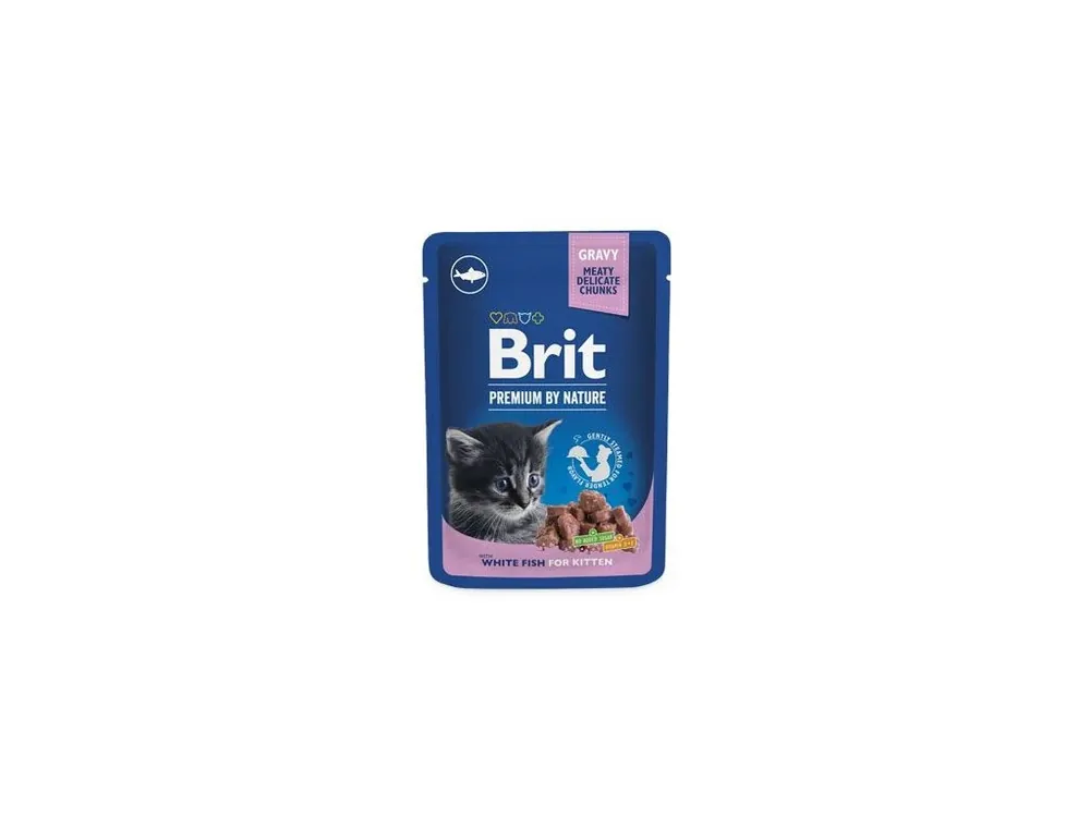 Autentický Brit Premium Cat kapsa White Fish for Kitten 100g