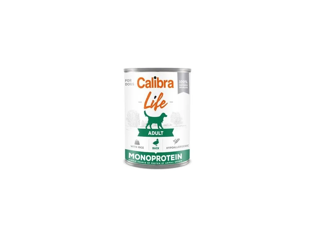 Calibra Dog Life konz.Adult Duck with rice 400g Expresní Doručení
