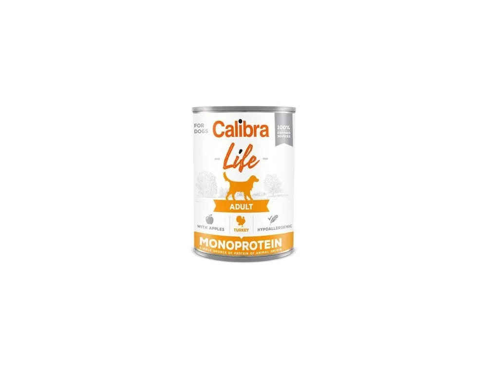 Akční Cena Calibra Dog Life konz.Adult Turkey with apples 400g