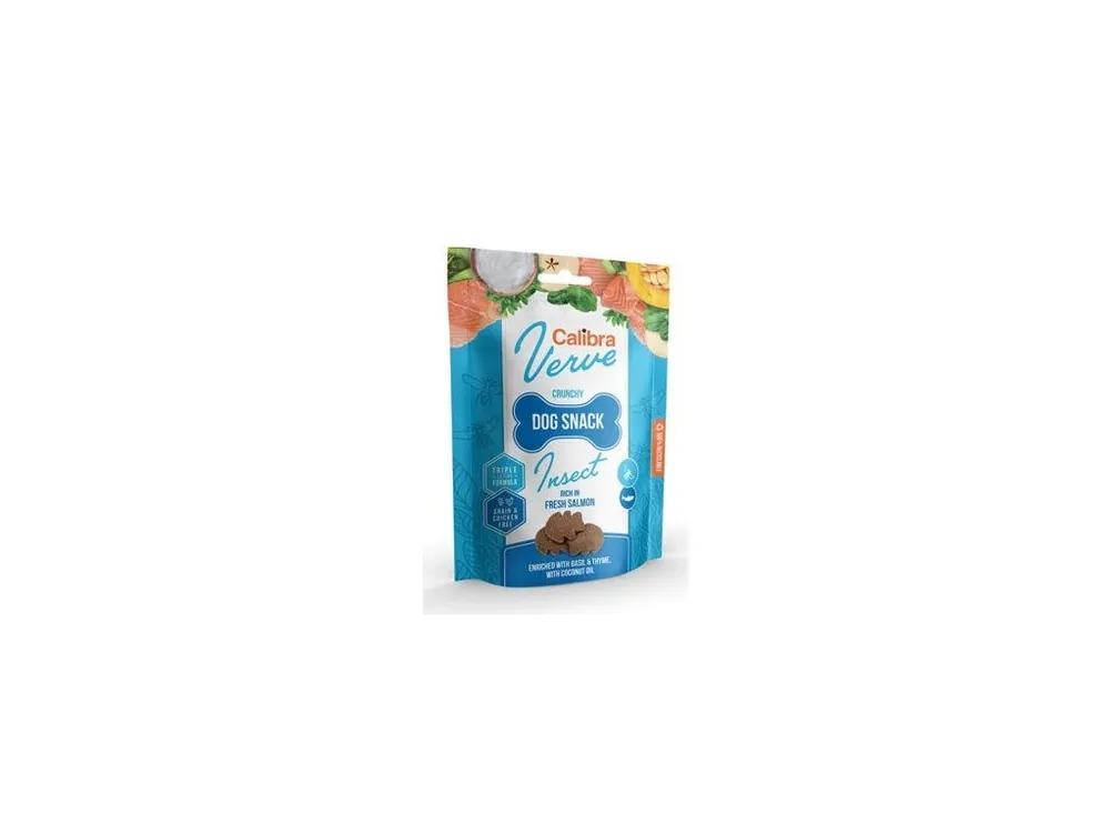 Poslední Šance Calibra Dog Verve Crunchy Snack Insect&Salmon 150g