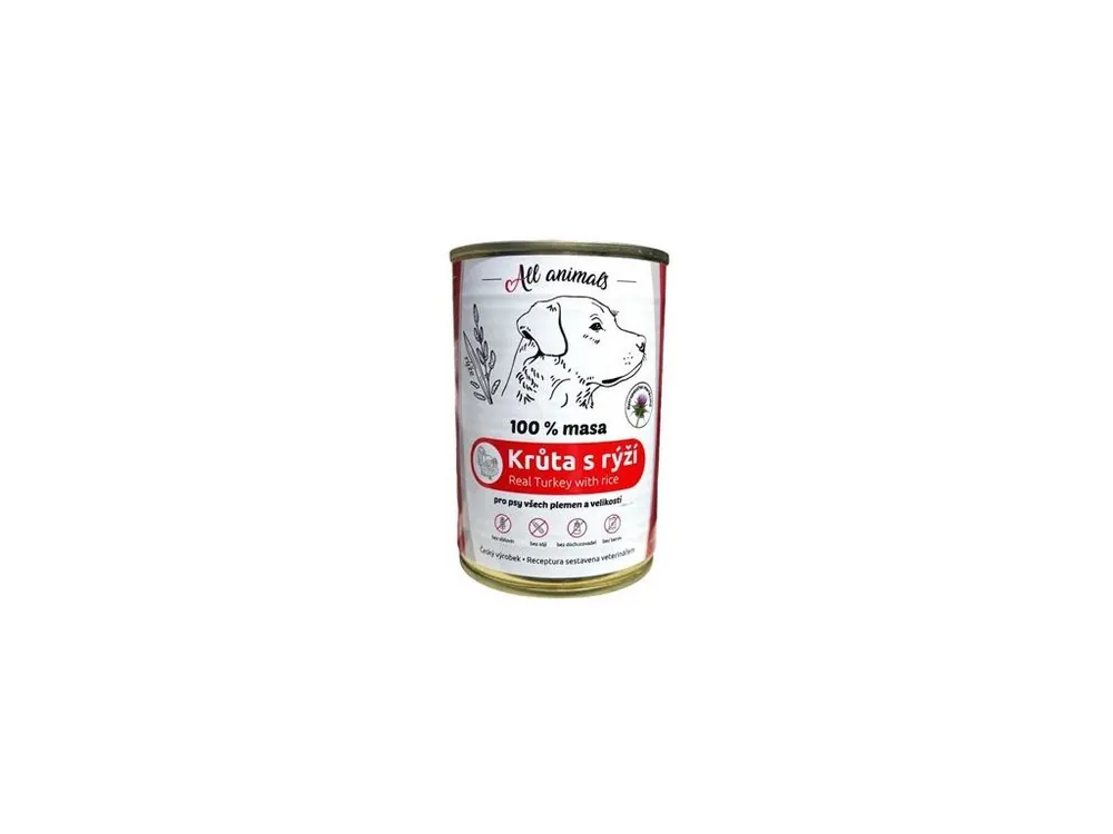 All Animals DOG Krůtí mleté s rýží 400g Nejprodávanější