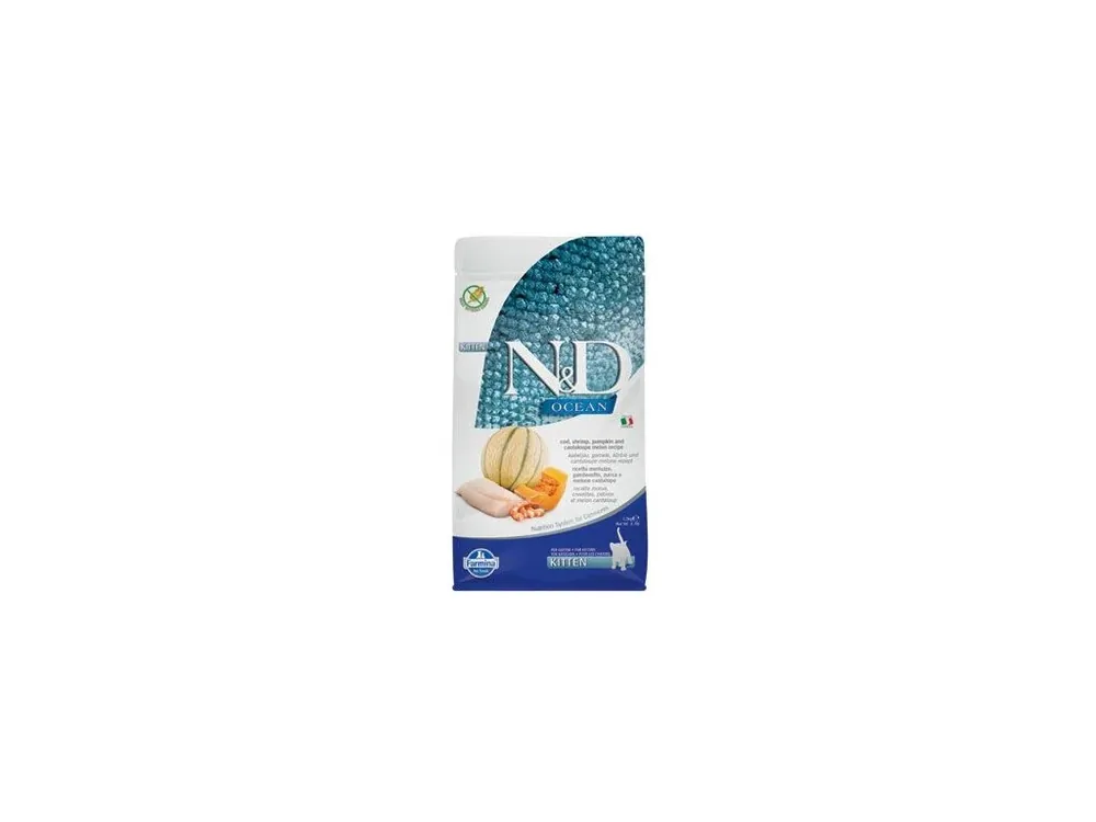 Zlevněný N&D OCEAN CAT Kitten Cod & Shrimp&Pumpkin&Melon 1,5kg
