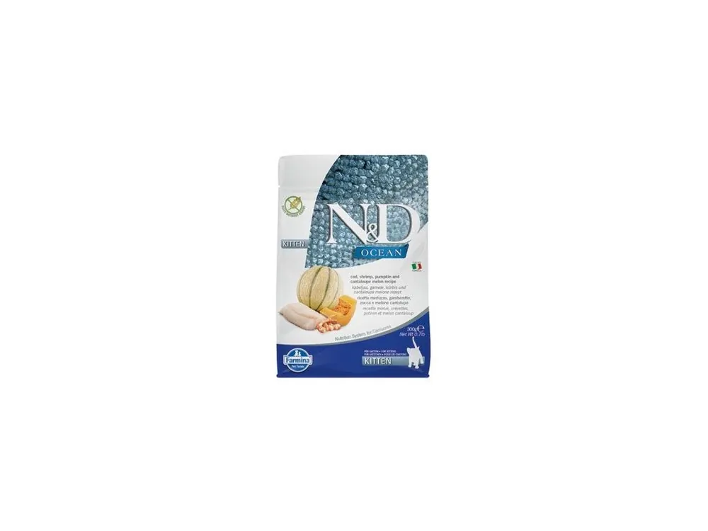 Ihned K Objednání N&D OCEAN CAT Kitten Cod & Shrimp & Pumpkin&Melon 300g