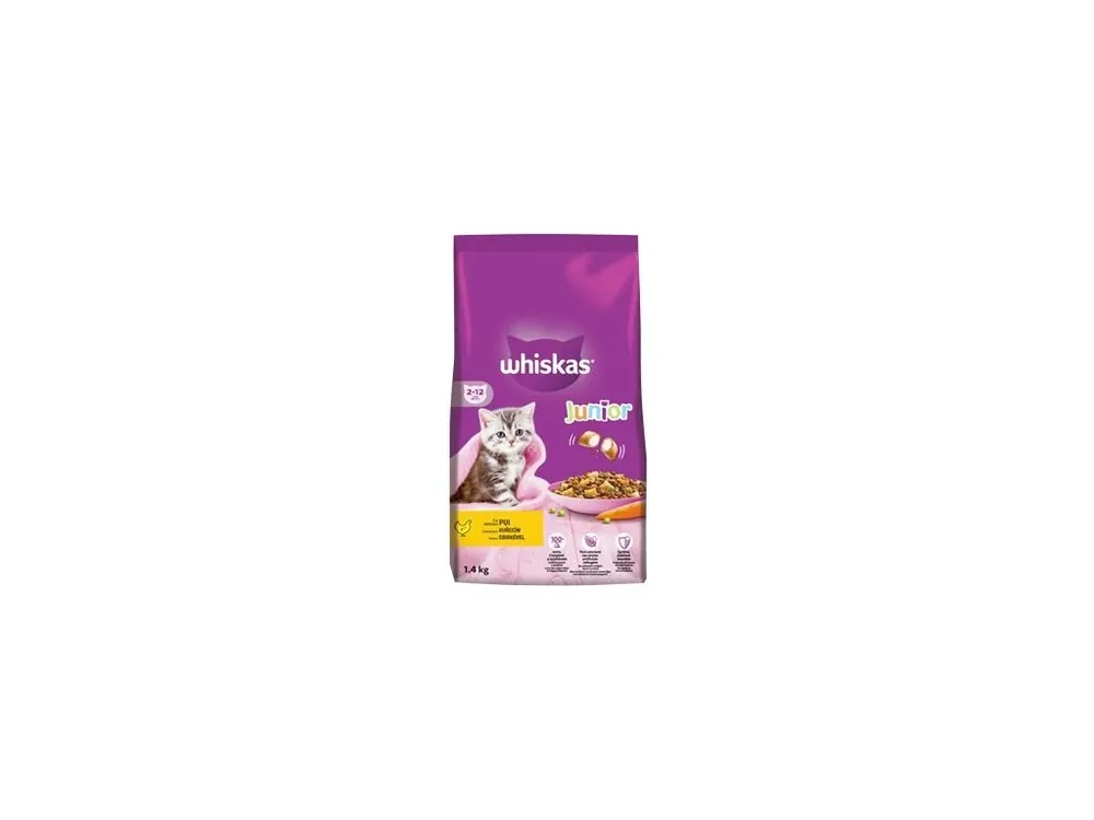 Nakupujte Hned Whiskas Dry Junior s kuřecím masem 1,4kg