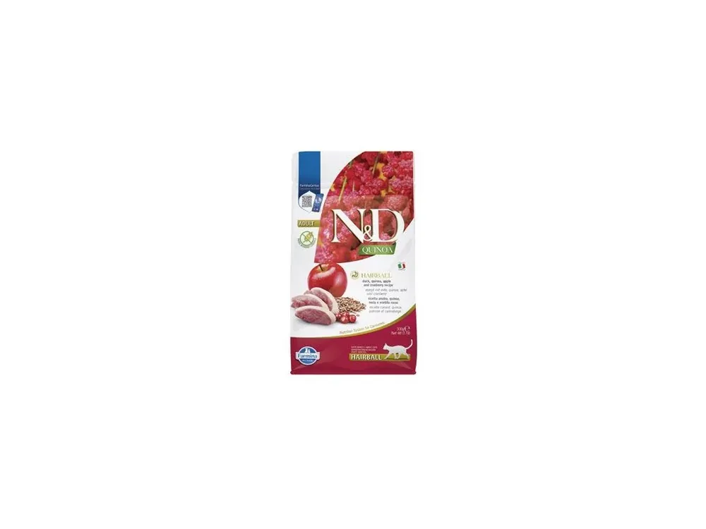 N&D Quinoa CAT Hairball Duck & Cranberry 300g Jen Po Omezenou Doba