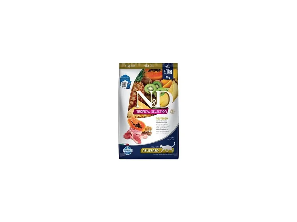 Bezpečná Platba N&D TROPICAL SELECTION CAT Lamb Neutered 4+1kg