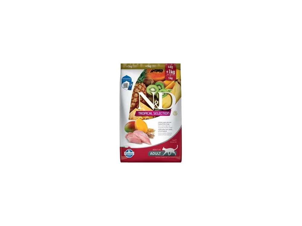 Vrácení Zdarma N&D TROPICAL SELECTION CAT Adult Chicken 4+1kg
